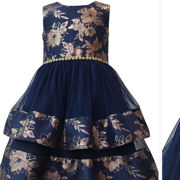 Bonnie Jean Other - Bonnie Jean Navy and Gold Dress